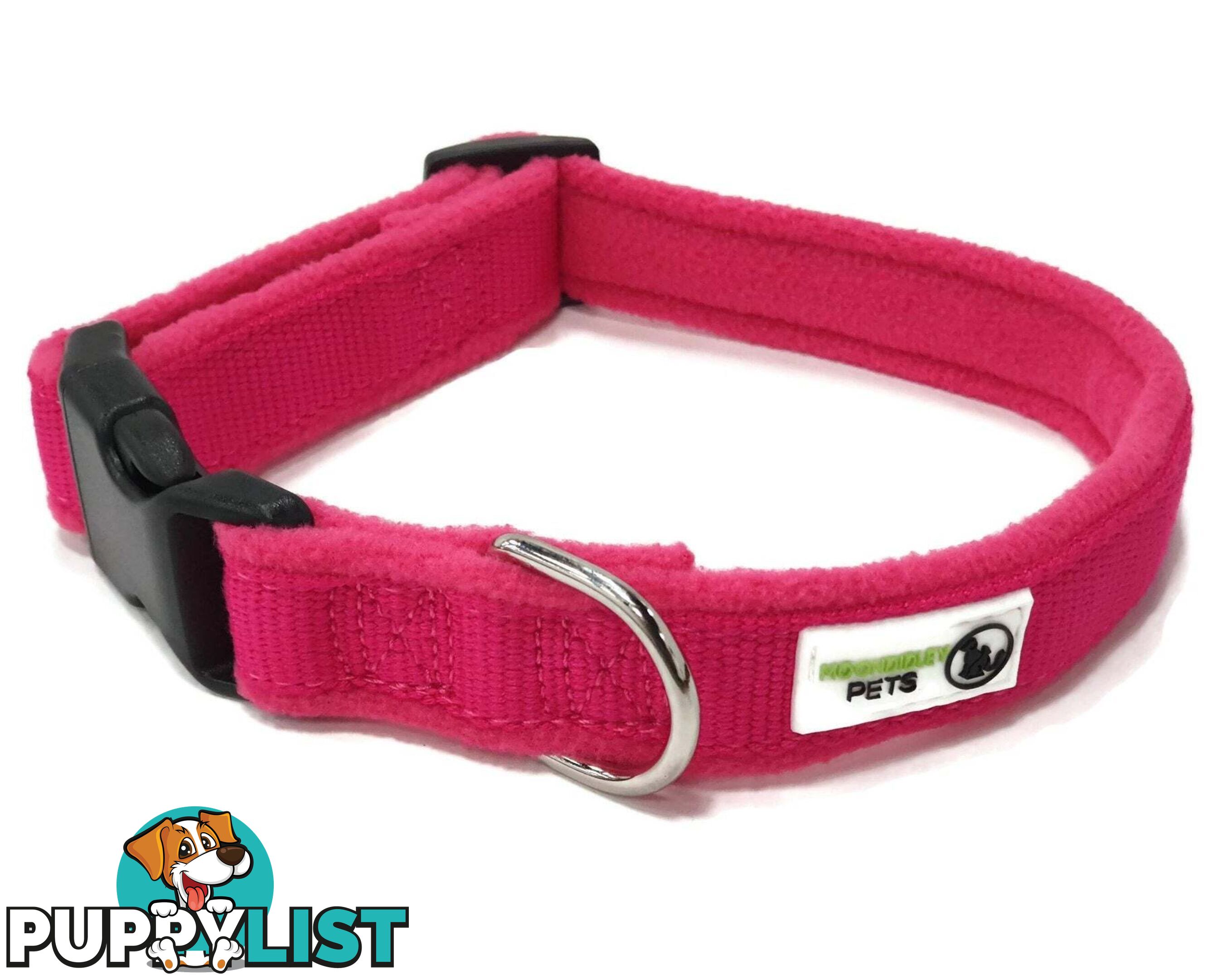 100% Pure Bamboo Fibre w/Fleece Lining Dog Collar Plastic Buckle - Moondidley Pets - MDPCOLFLESNVY
