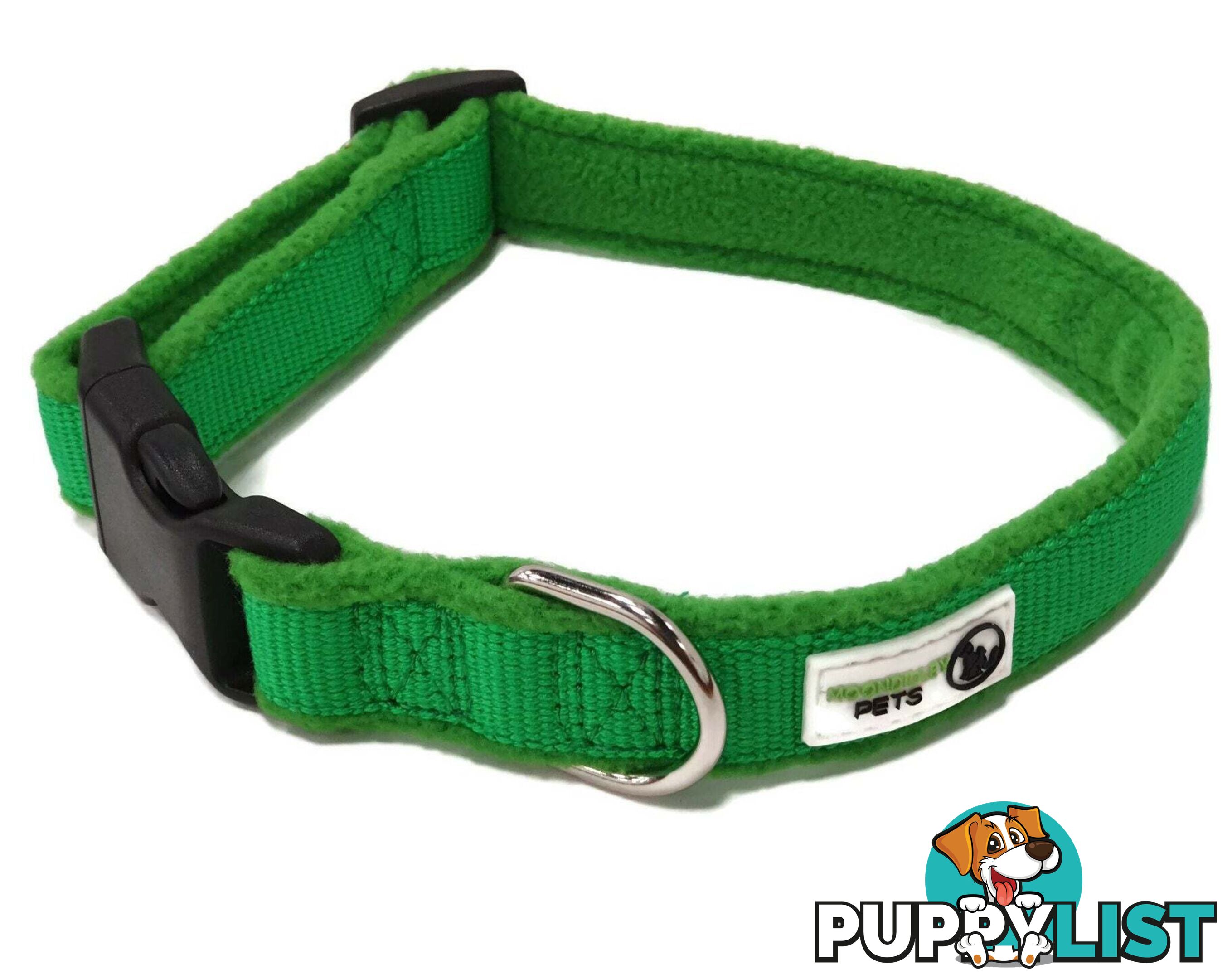 100% Pure Bamboo Fibre w/Fleece Lining Dog Collar Plastic Buckle - Moondidley Pets - MDPCOLFLESNVY