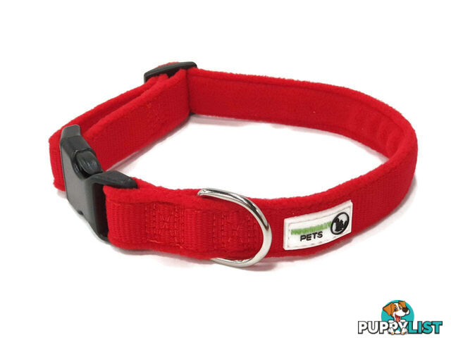 100% Pure Bamboo Fibre w/Fleece Lining Dog Collar Plastic Buckle - Moondidley Pets - MDPCOLFLESNVY