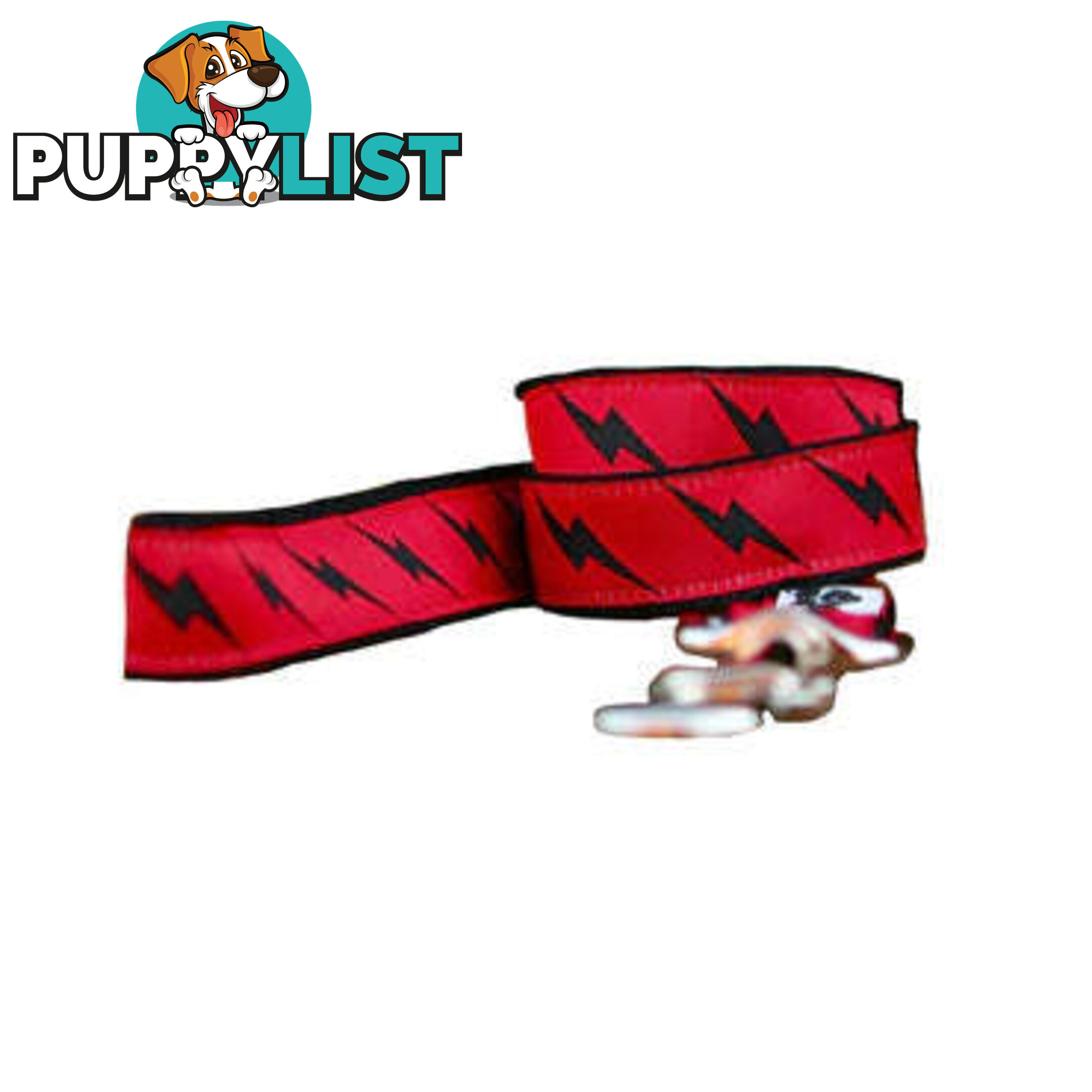 Lightning Bolt Dog Lead / Dog Leash - Hand Made by The Bark Side - TBSLDLIGBLK201.8