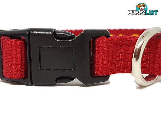 Doggie ID Collar Bamboo Fibre Personalised Embroidered - CCB-CO-001-LBK-NO