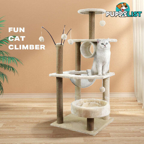 Cat Tree Scratching Post Scratcher Tower Condo House Furniture Bed Stand - V488-PCFM-BG