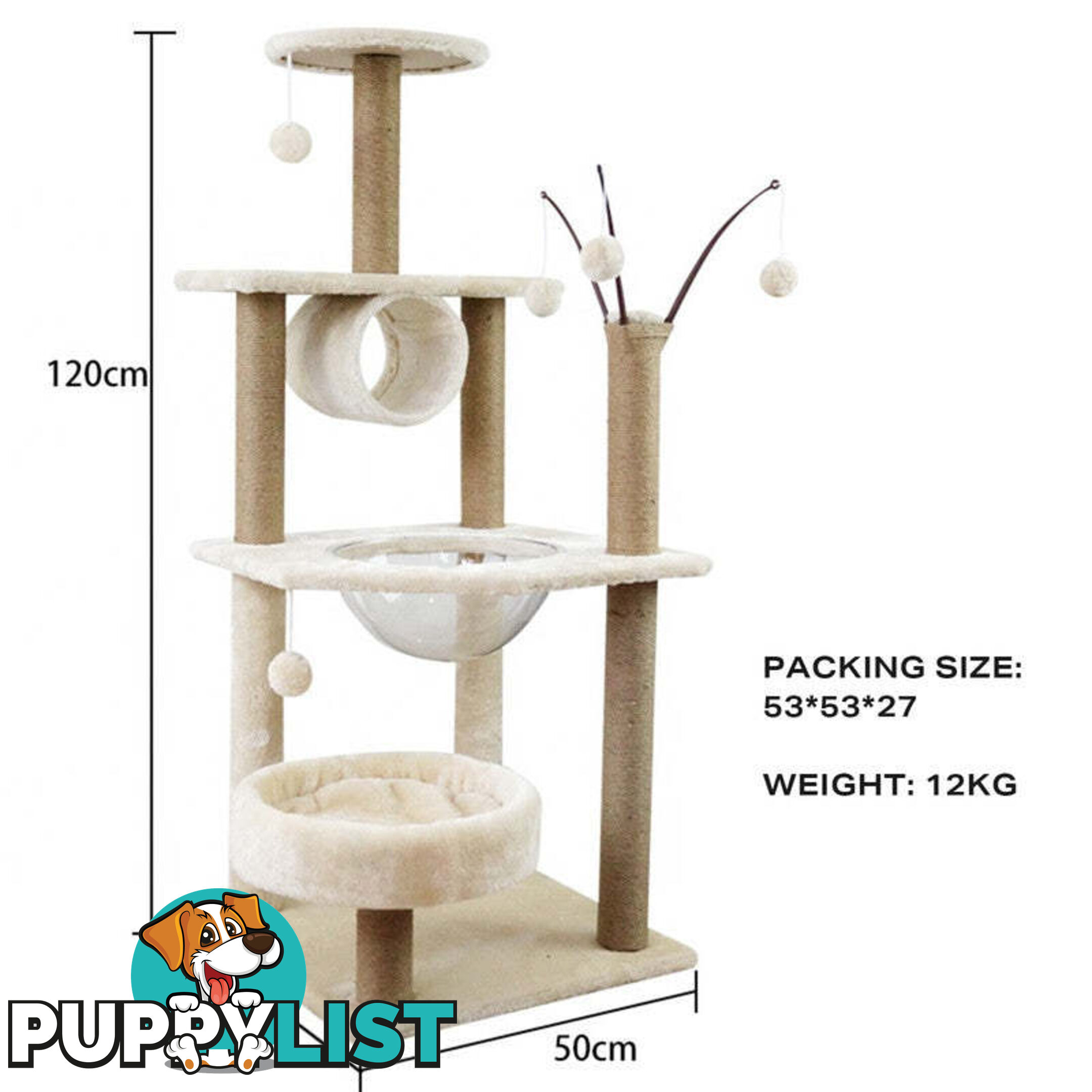 Cat Tree Scratching Post Scratcher Tower Condo House Furniture Bed Stand - V488-PCFM-BG