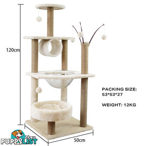 Cat Tree Scratching Post Scratcher Tower Condo House Furniture Bed Stand - V488-PCFM-BG