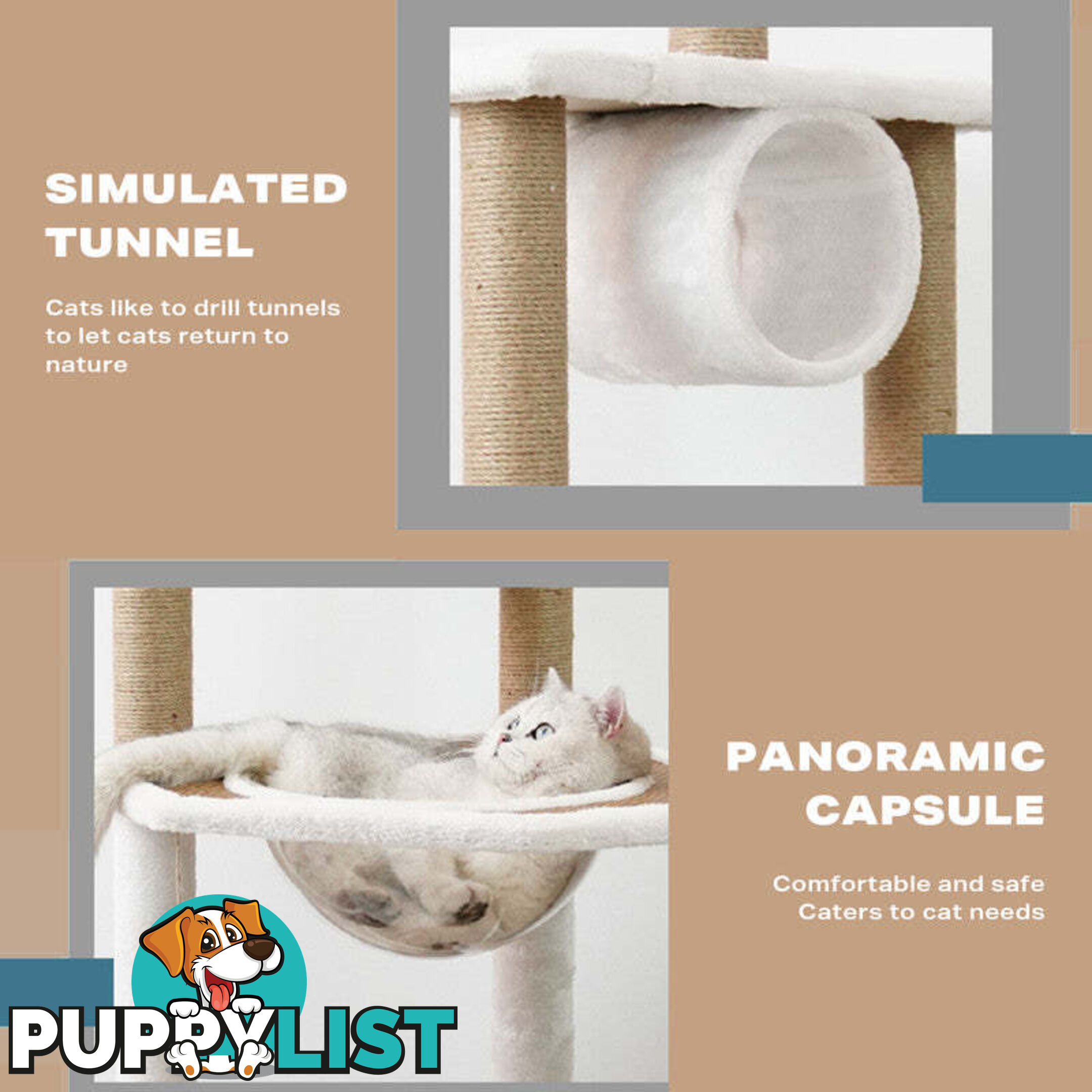 Cat Tree Scratching Post Scratcher Tower Condo House Furniture Bed Stand - V488-PCFM-BG