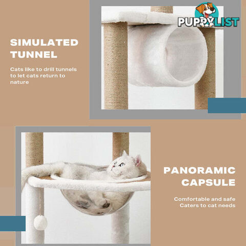 Cat Tree Scratching Post Scratcher Tower Condo House Furniture Bed Stand - V488-PCFM-BG