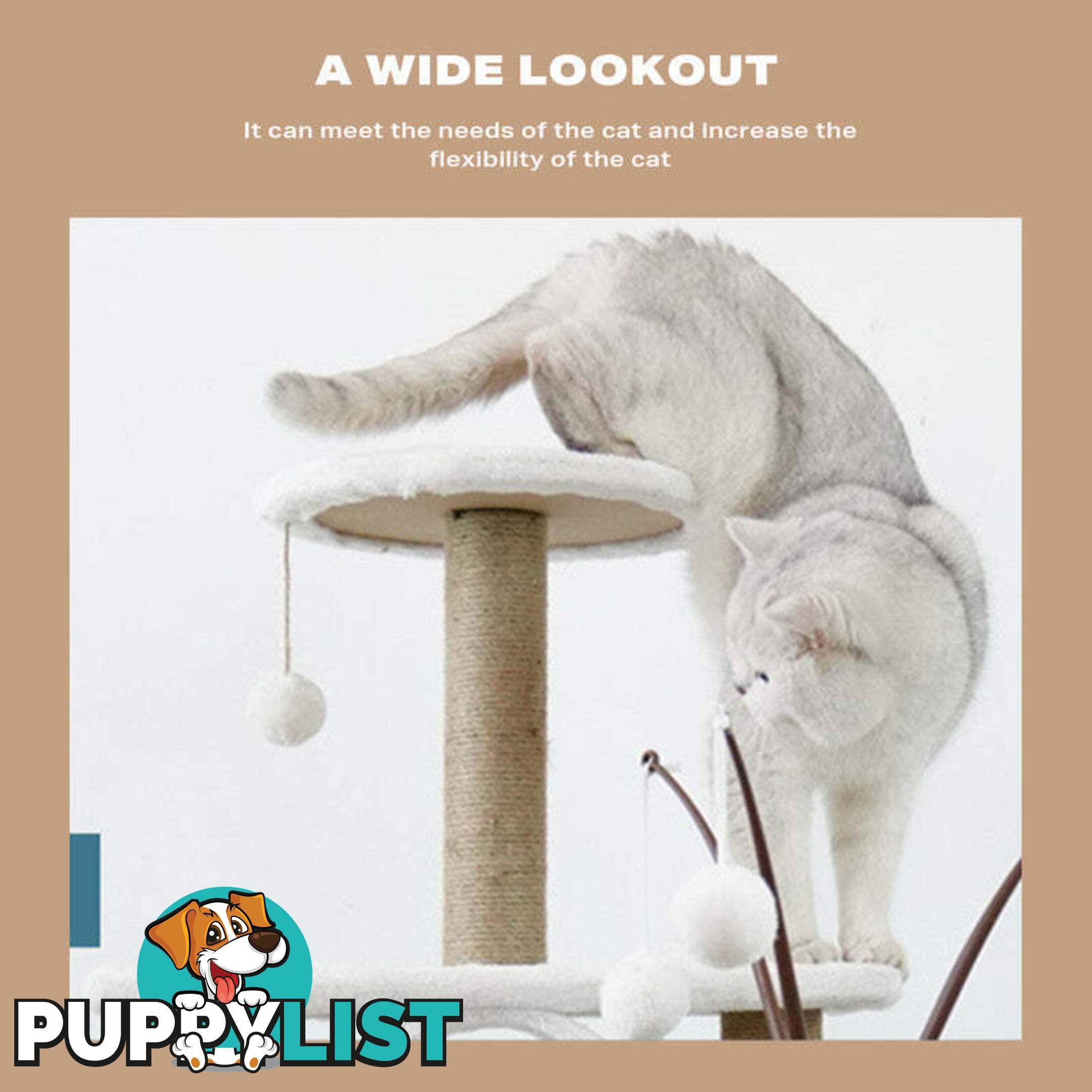 Cat Tree Scratching Post Scratcher Tower Condo House Furniture Bed Stand - V488-PCFM-BG