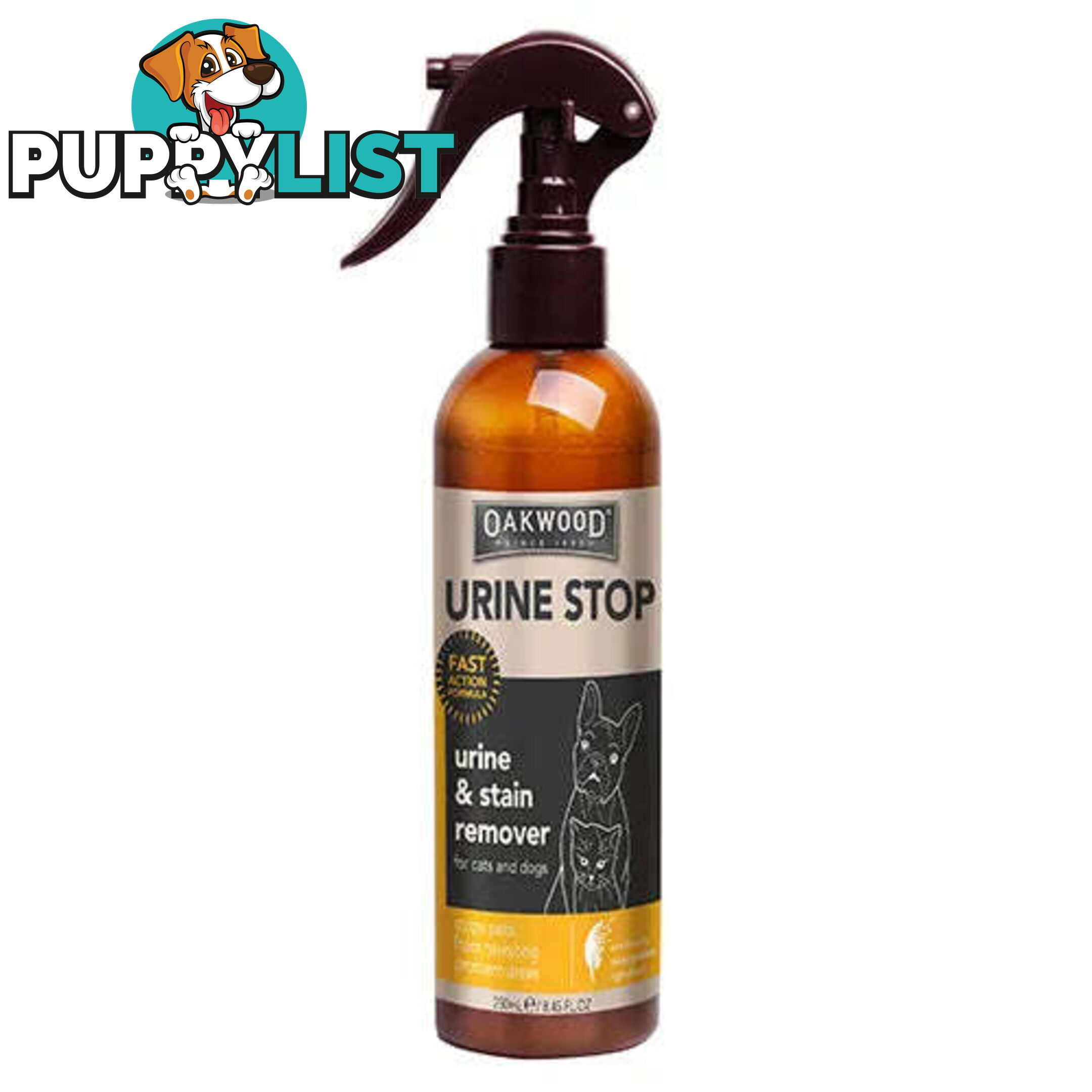 OAKWOOD PET URINE STAIN AND ODOUR REMOVER 250ML - BAINBRIDGE - BB-A7169