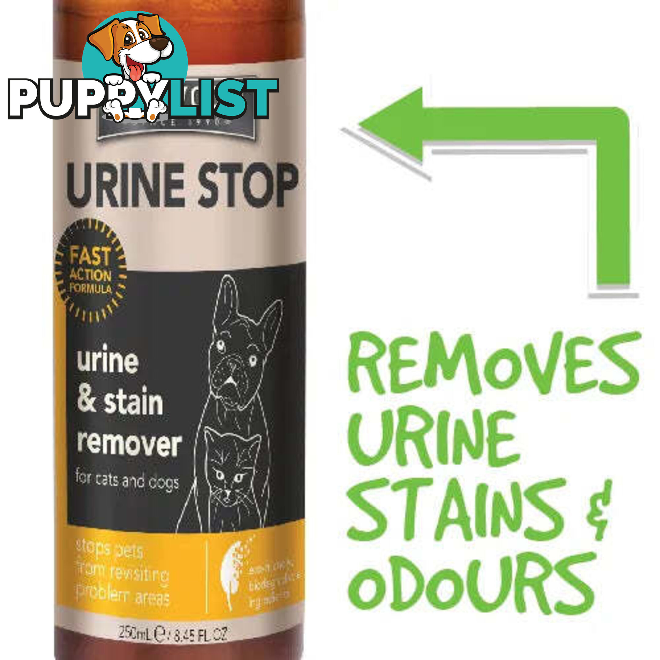 OAKWOOD PET URINE STAIN AND ODOUR REMOVER 250ML - BAINBRIDGE - BB-A7169