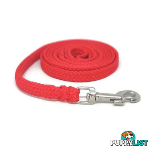 1.8m to 10m Long Dog Lead No Stitching Tough Yarnix 10mm Wide - YNXLD10-1.8-RD-BR