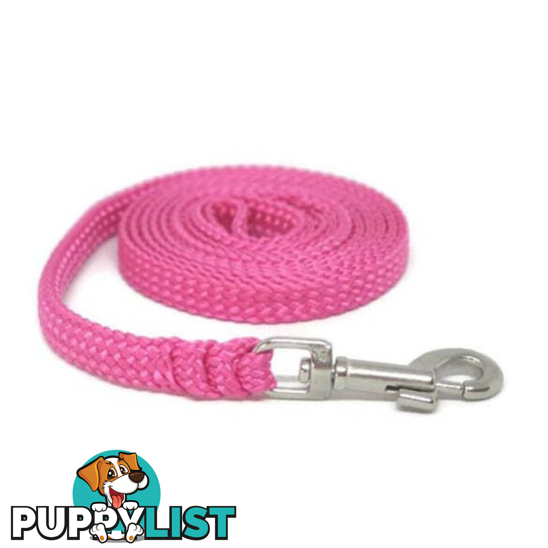 1.8m to 10m Long Dog Lead No Stitching Tough Yarnix 10mm Wide - YNXLD10-1.8-RD-BR