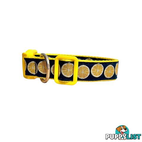 Lemon Dog Collar / XS - L - Hand Made by The Bark Side - TBSLEMLGE