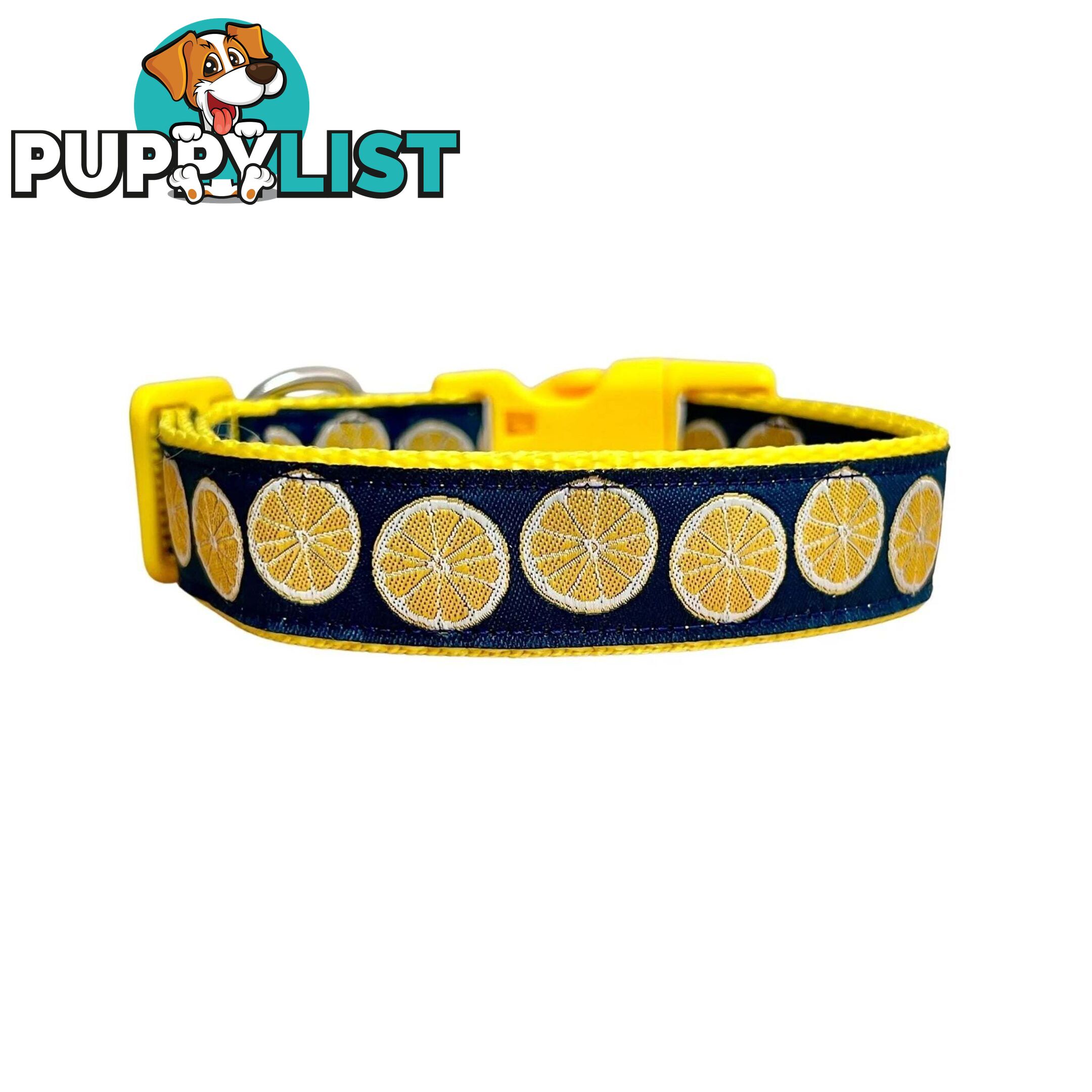 Lemon Dog Collar / XS - L - Hand Made by The Bark Side - TBSLEMLGE