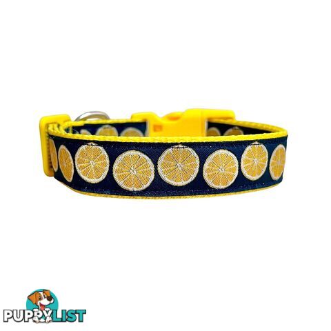 Lemon Dog Collar / XS - L - Hand Made by The Bark Side - TBSLEMLGE