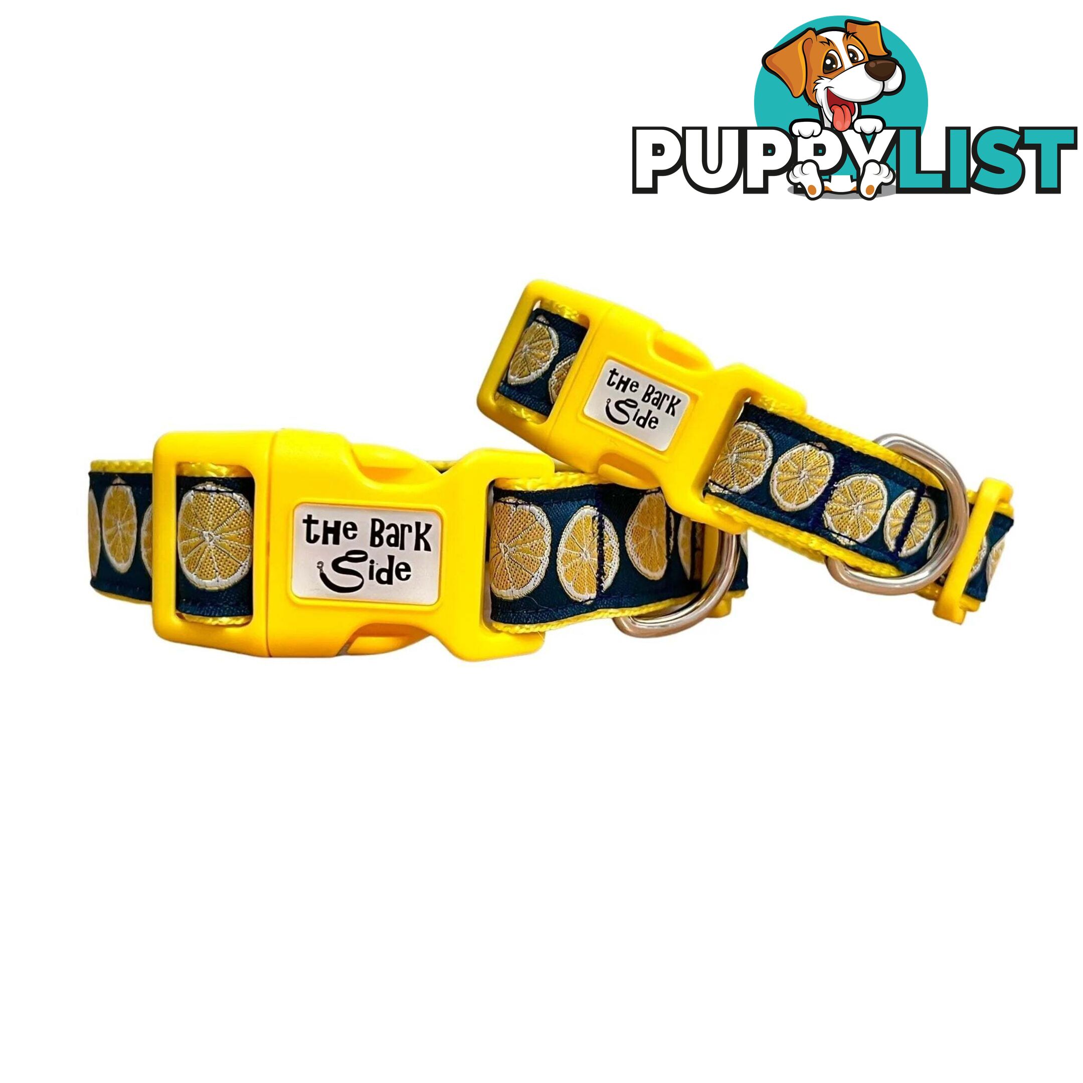 Lemon Dog Collar / XS - L - Hand Made by The Bark Side - TBSLEMLGE