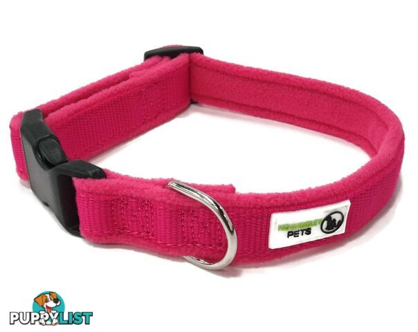 100% Pure Bamboo Fibre w/Fleece Lining Dog Collar Plastic Buckle - Moondidley Pets - MDPCOLFLELPUR