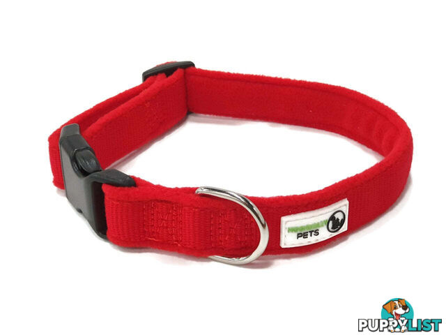 100% Pure Bamboo Fibre w/Fleece Lining Dog Collar Plastic Buckle - Moondidley Pets - MDPCOLFLELPUR