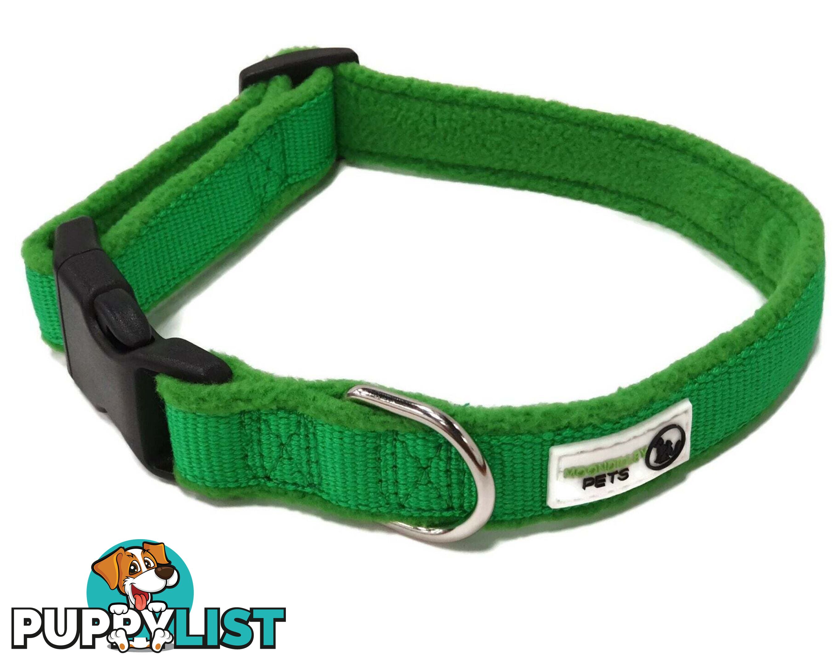 100% Pure Bamboo Fibre w/Fleece Lining Dog Collar Plastic Buckle - Moondidley Pets - MDPCOLFLELPUR