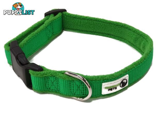 100% Pure Bamboo Fibre w/Fleece Lining Dog Collar Plastic Buckle - Moondidley Pets - MDPCOLFLELPUR
