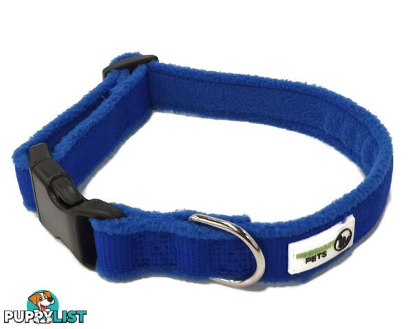 100% Pure Bamboo Fibre w/Fleece Lining Dog Collar Plastic Buckle - Moondidley Pets - MDPCOLFLELPUR
