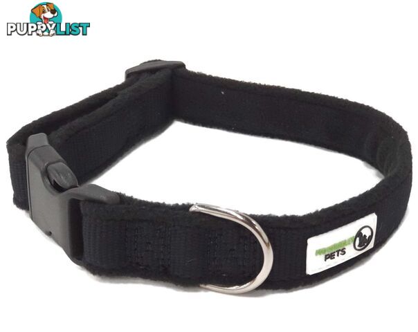 100% Pure Bamboo Fibre w/Fleece Lining Dog Collar Plastic Buckle - Moondidley Pets - MDPCOLFLELPUR