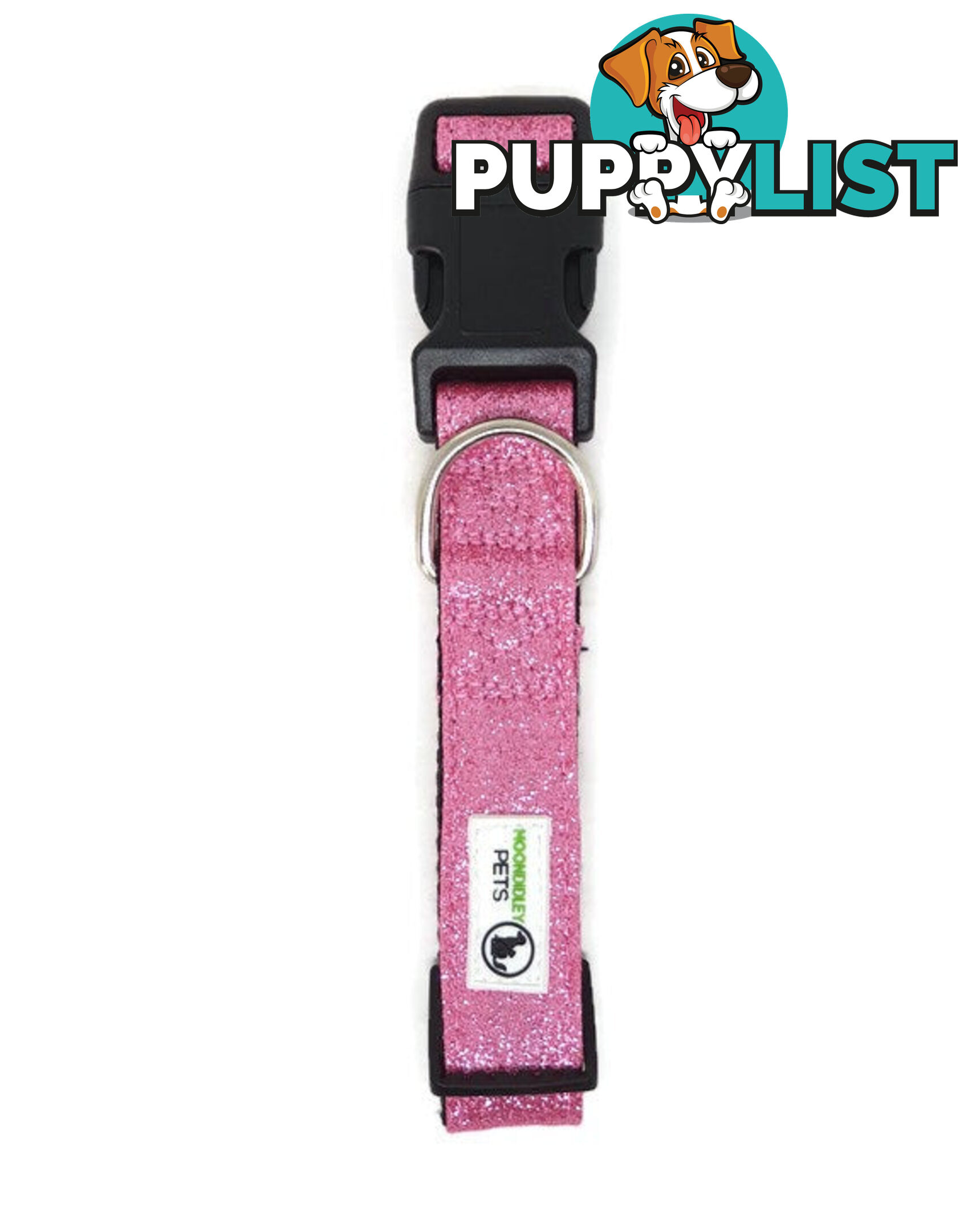 Bling Glitter Overlay Nylon Collar - Breakaway Buckle - Moondidley Pets - MDPCOLBLILHPNK