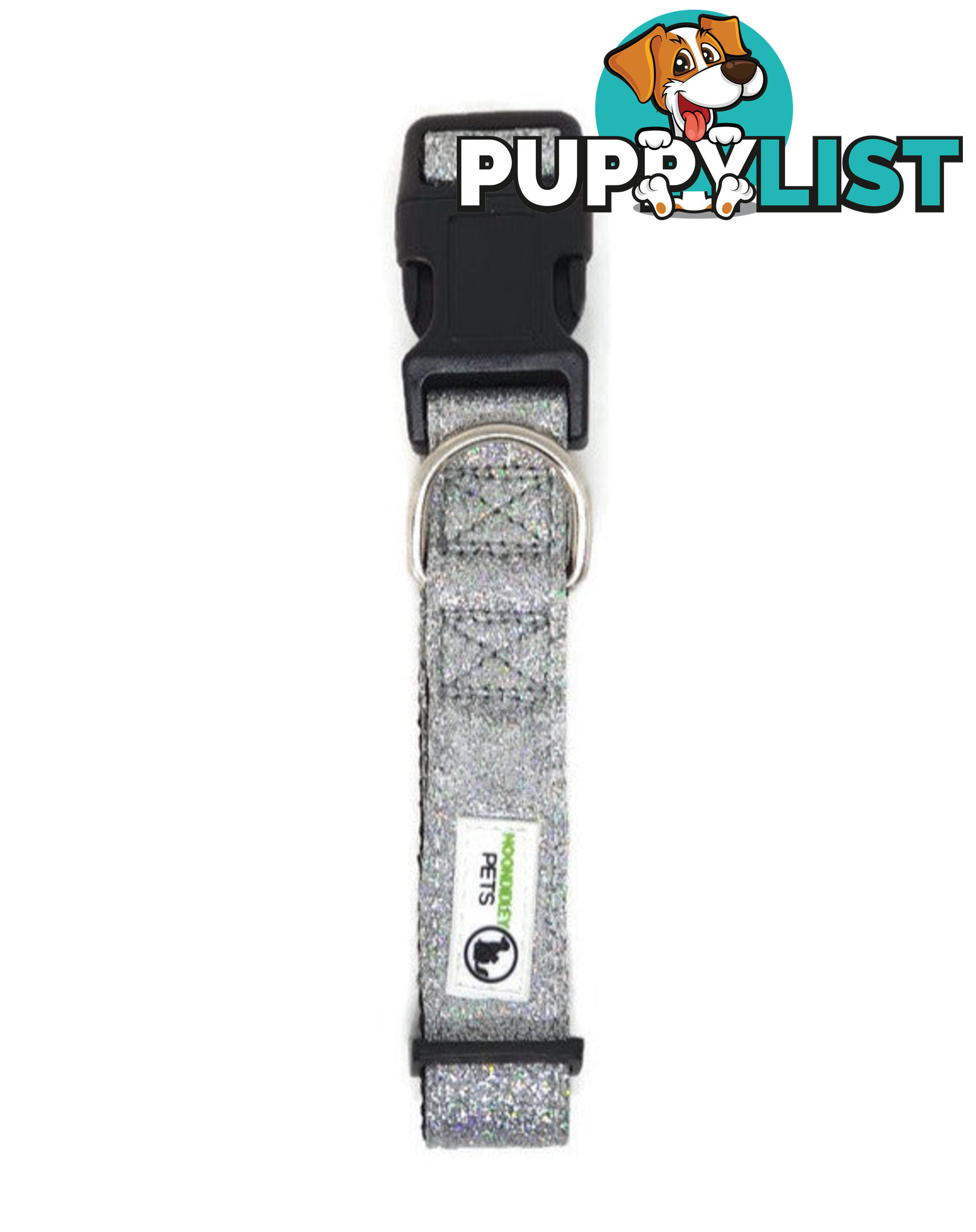 Bling Glitter Overlay Nylon Collar - Breakaway Buckle - Moondidley Pets - MDPCOLBLILHPNK