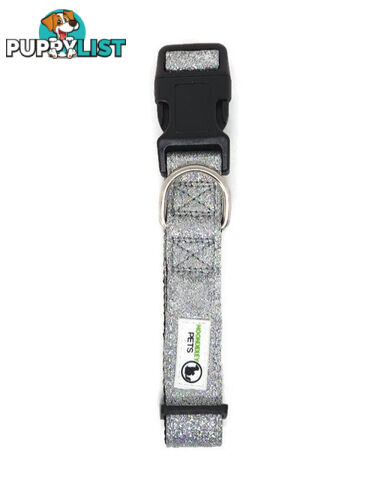 Bling Glitter Overlay Nylon Collar - Breakaway Buckle - Moondidley Pets - MDPCOLBLILHPNK