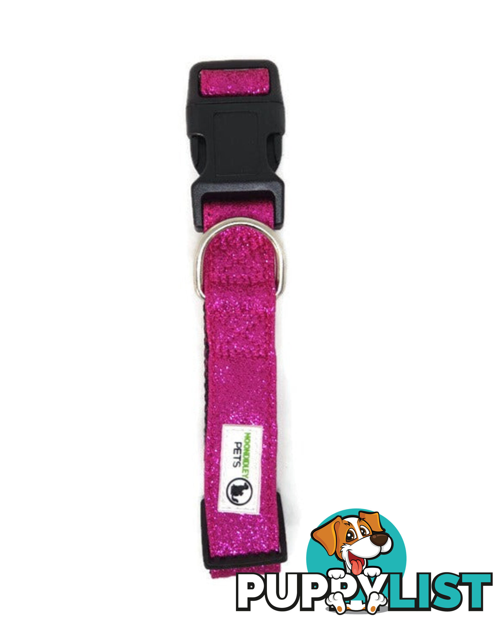 Bling Glitter Overlay Nylon Collar - Breakaway Buckle - Moondidley Pets - MDPCOLBLILHPNK