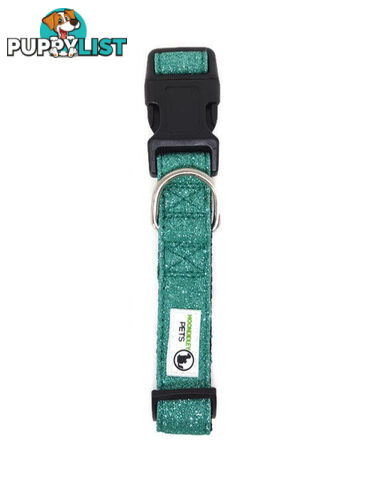 Bling Glitter Overlay Nylon Collar - Breakaway Buckle - Moondidley Pets - MDPCOLBLILHPNK