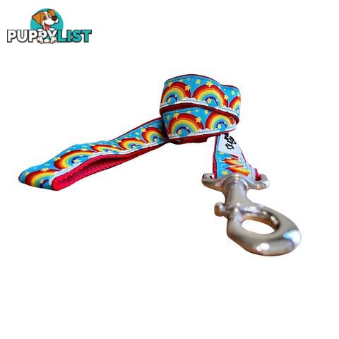 Rainbow Dog Lead / Dog Leash - Hand Made by The Bark Side - TBSLDRAIYEL201.2