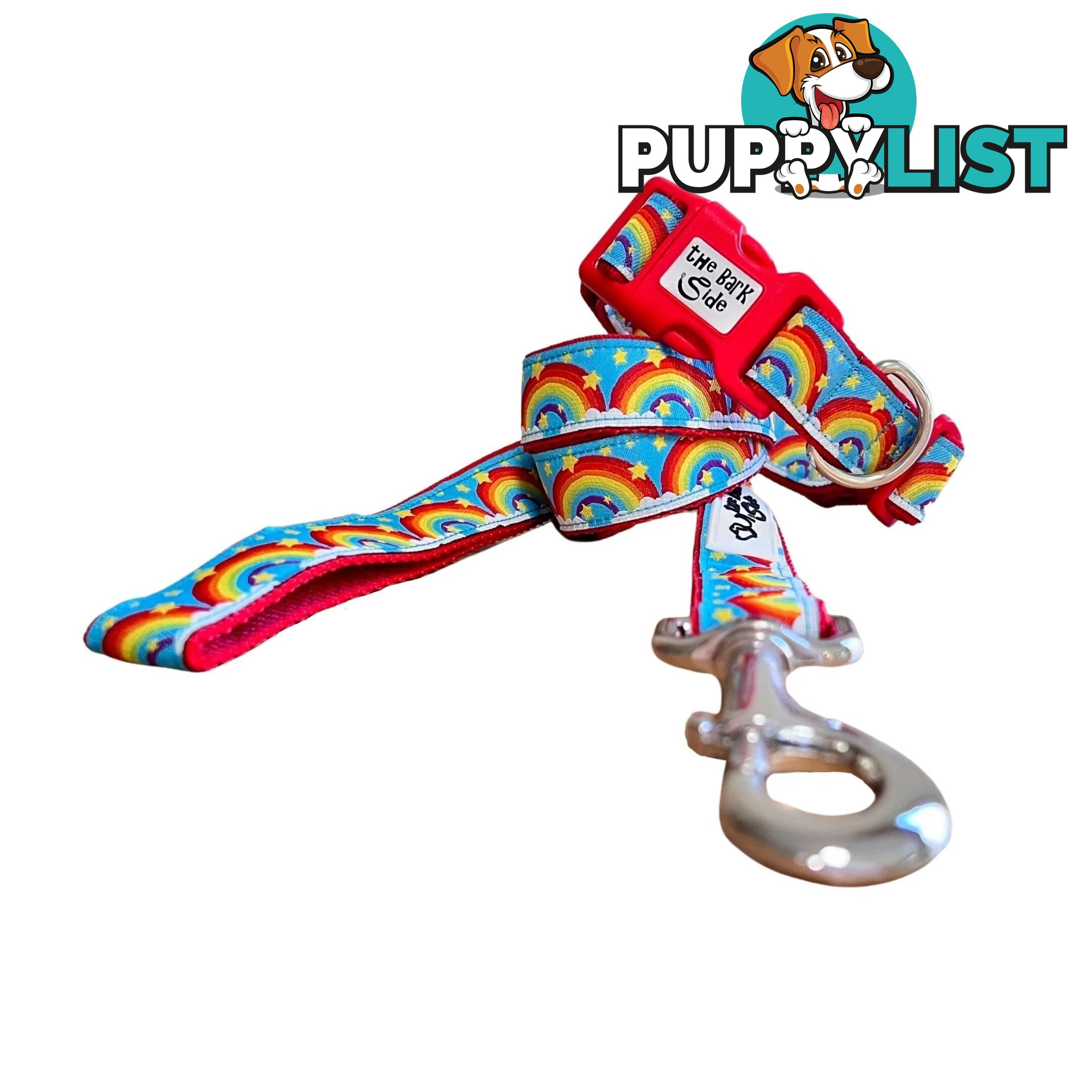 Rainbow Dog Lead / Dog Leash - Hand Made by The Bark Side - TBSLDRAIYEL201.2