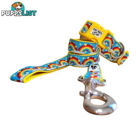Rainbow Dog Lead / Dog Leash - Hand Made by The Bark Side - TBSLDRAIYEL201.2