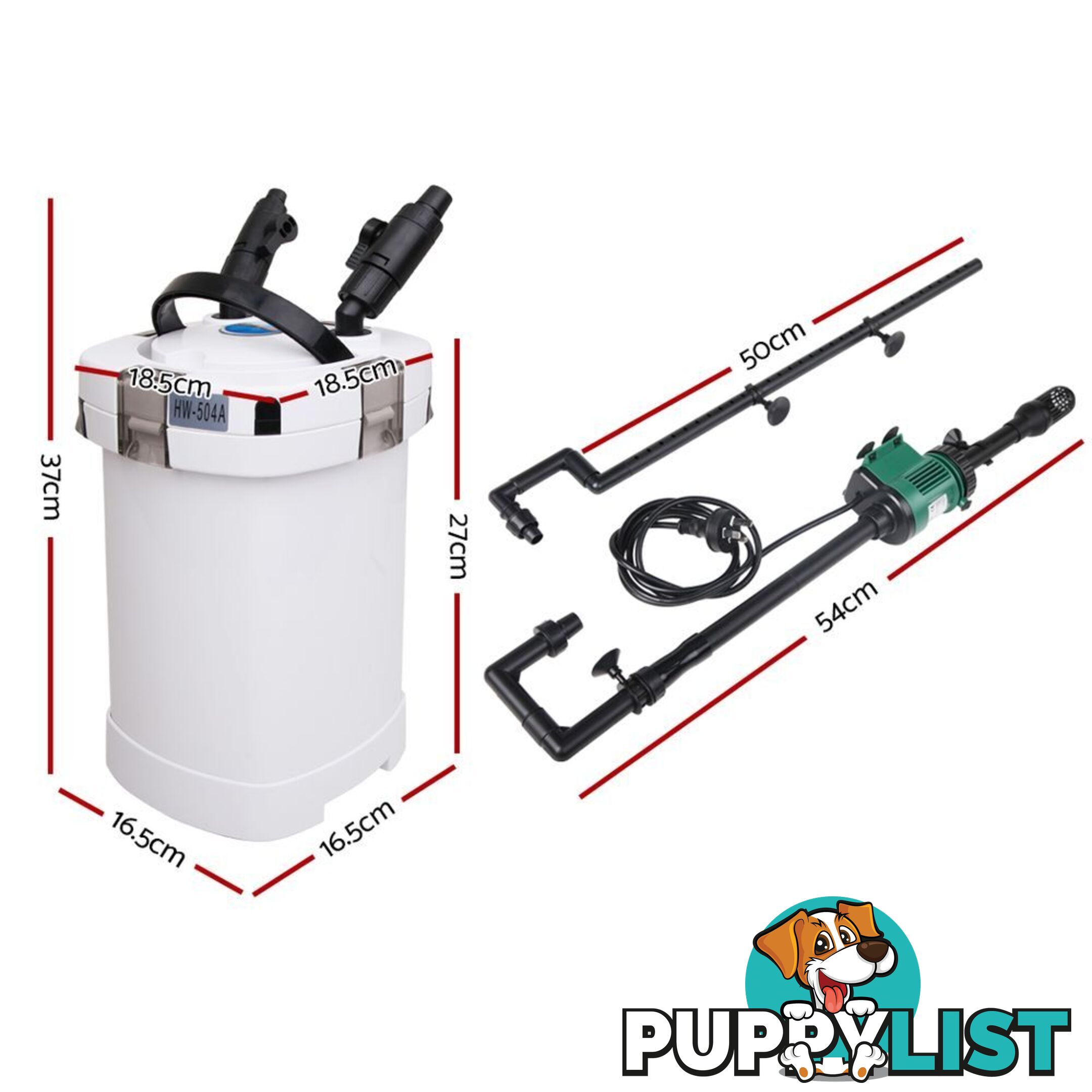Giantz Aquarium Filter Fish Tank External Canister Water Pump 1250L/H - AQ-FP-HW1250L