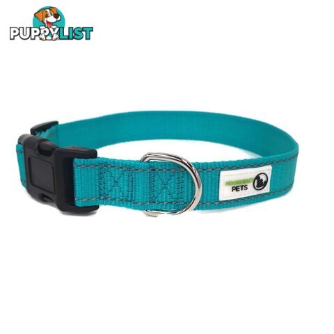 Nylon w/Reflective Stitching Dog Collar - Moondidley Pets - MDPCOLREFXLBLK