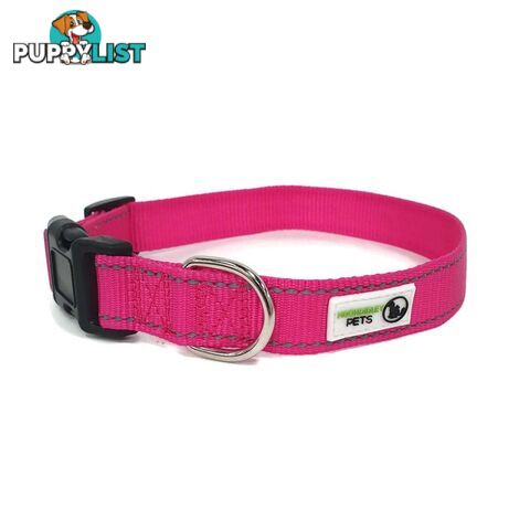Nylon w/Reflective Stitching Dog Collar - Moondidley Pets - MDPCOLREFXLBLK