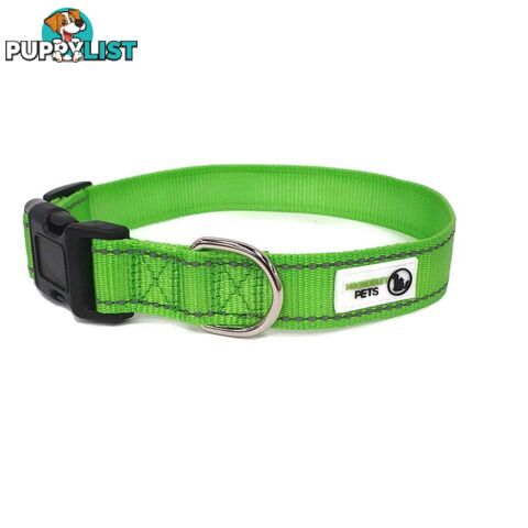 Nylon w/Reflective Stitching Dog Collar - Moondidley Pets - MDPCOLREFXLBLK