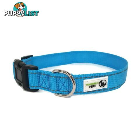 Nylon w/Reflective Stitching Dog Collar - Moondidley Pets - MDPCOLREFXLBLK