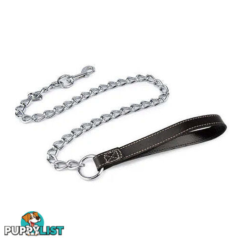 CHAIN LEAD WITH LEATHER HANDLE - BAINBRIDGE - BB-A7100