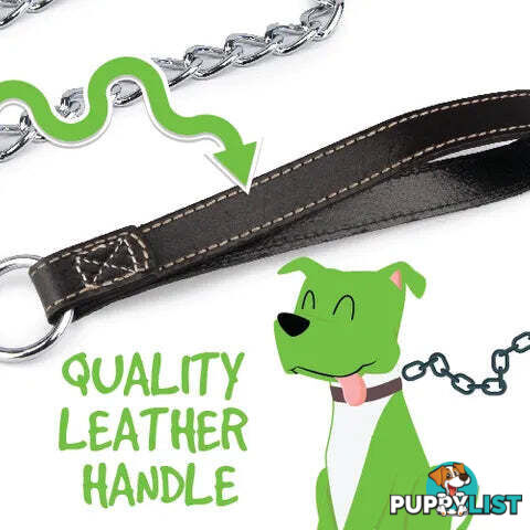 CHAIN LEAD WITH LEATHER HANDLE - BAINBRIDGE - BB-A7100