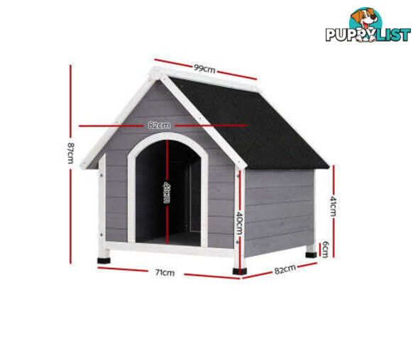 i.Pet Dog Kennel House Wooden Outdoor Indoor Puppy Pet House Weatherproof - PET-GT-DH3M-GW