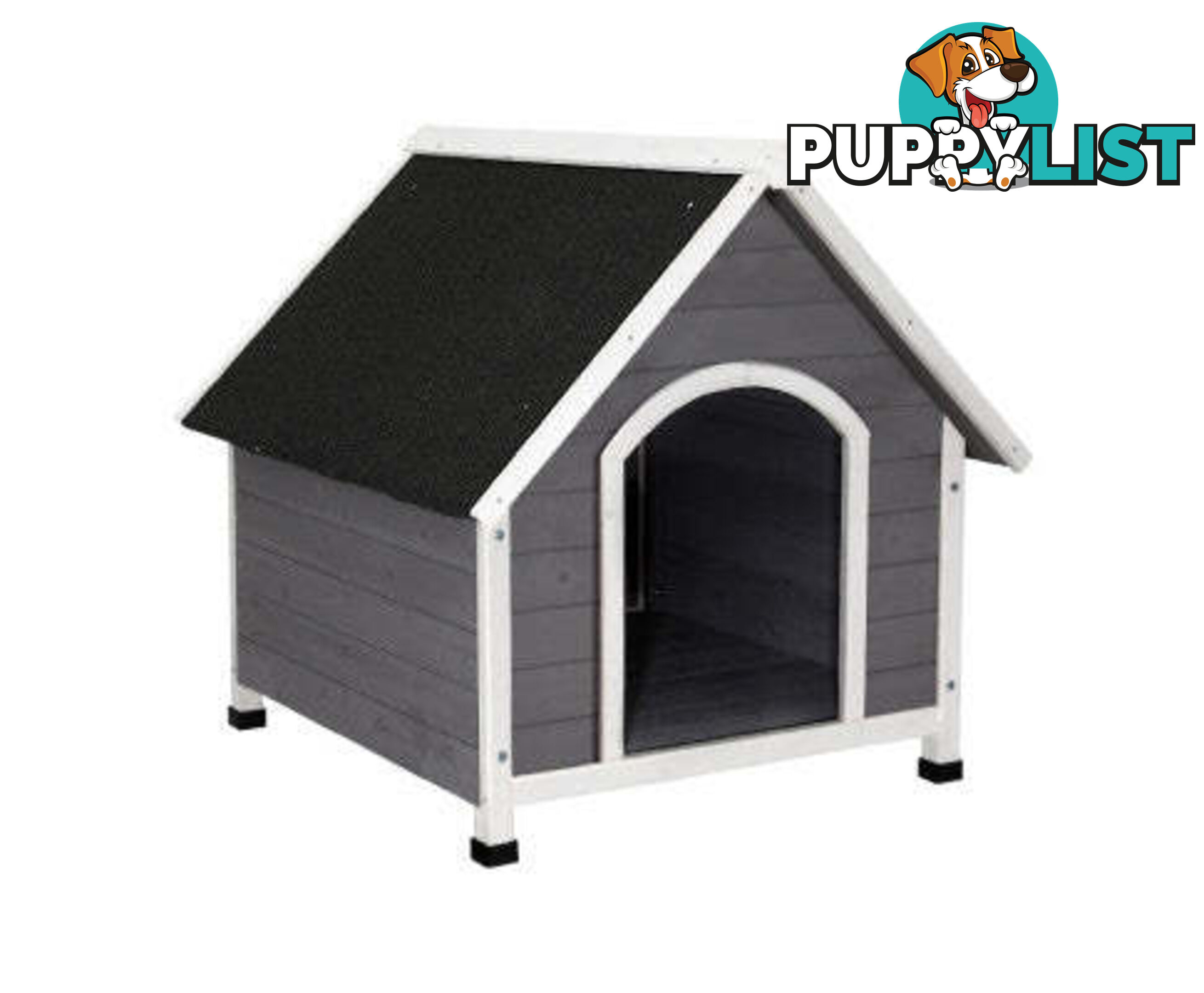 i.Pet Dog Kennel House Wooden Outdoor Indoor Puppy Pet House Weatherproof - PET-GT-DH3M-GW