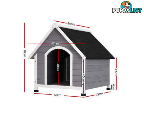 i.Pet Dog Kennel House Wooden Outdoor Indoor Puppy Pet House Weatherproof - PET-GT-DH3M-GW