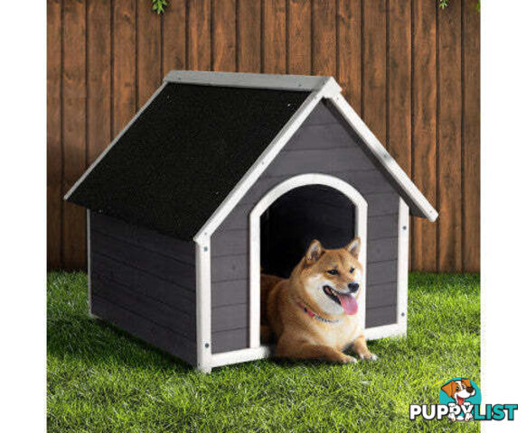 i.Pet Dog Kennel House Wooden Outdoor Indoor Puppy Pet House Weatherproof - PET-GT-DH3M-GW