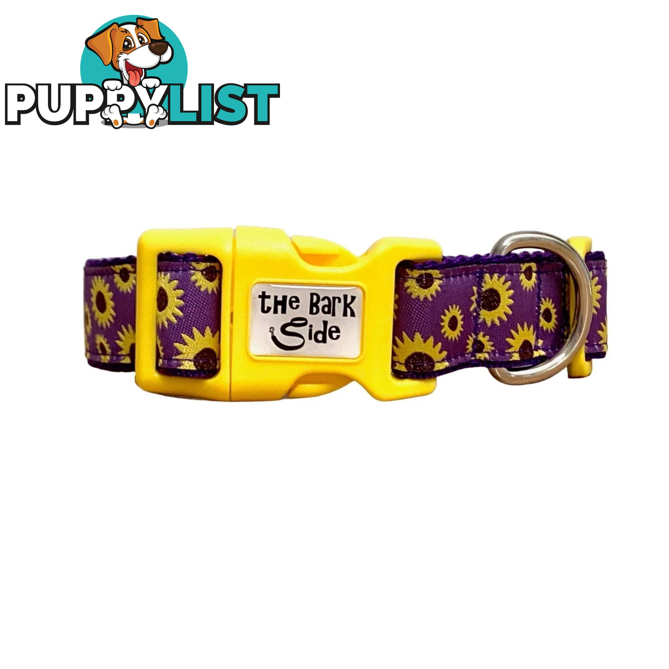 Sunflower Dog Collar - Hand Made by The Bark Side - TBSSUNSMLPUR