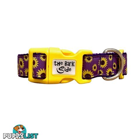 Sunflower Dog Collar - Hand Made by The Bark Side - TBSSUNSMLPUR