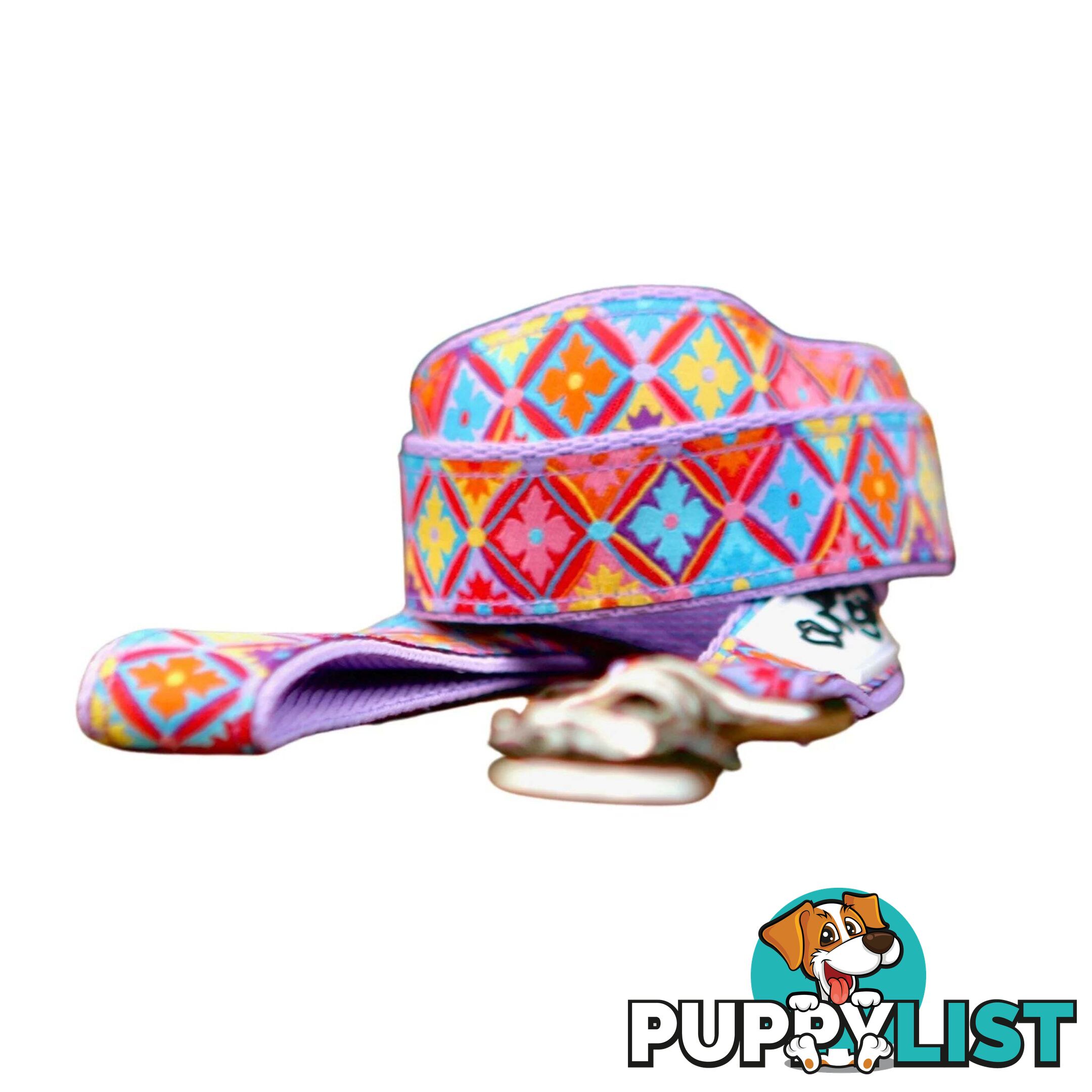 Purple Geometric Dog Lead / Dog Leash - Hand Made by The Bark Side - TBSLDGEO201.5