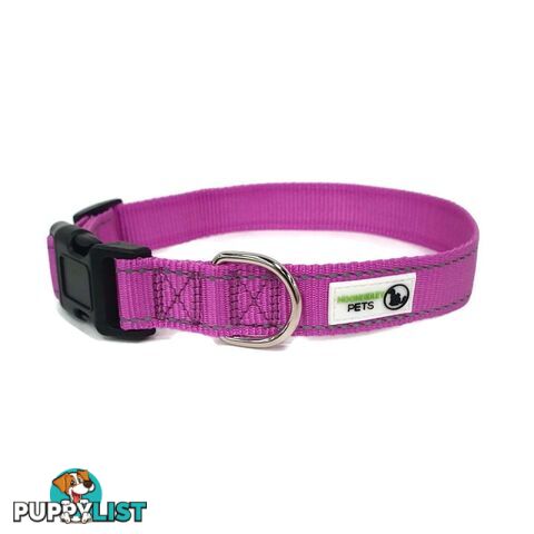 Nylon w/Reflective Stitching Dog Collar - Moondidley Pets - MDPCOLREFSGRN