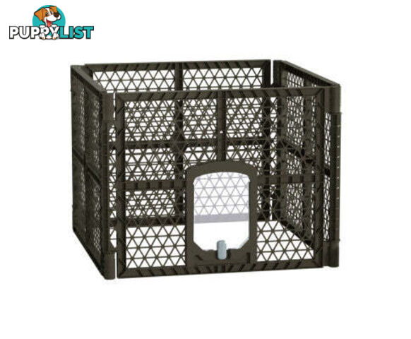 i.Pet Pet Dog Playpen Enclosure Panel Fence Puppy Cage Plastic Play Pen Foldable - PET-DOGPLAYPEN-PL-6-BR