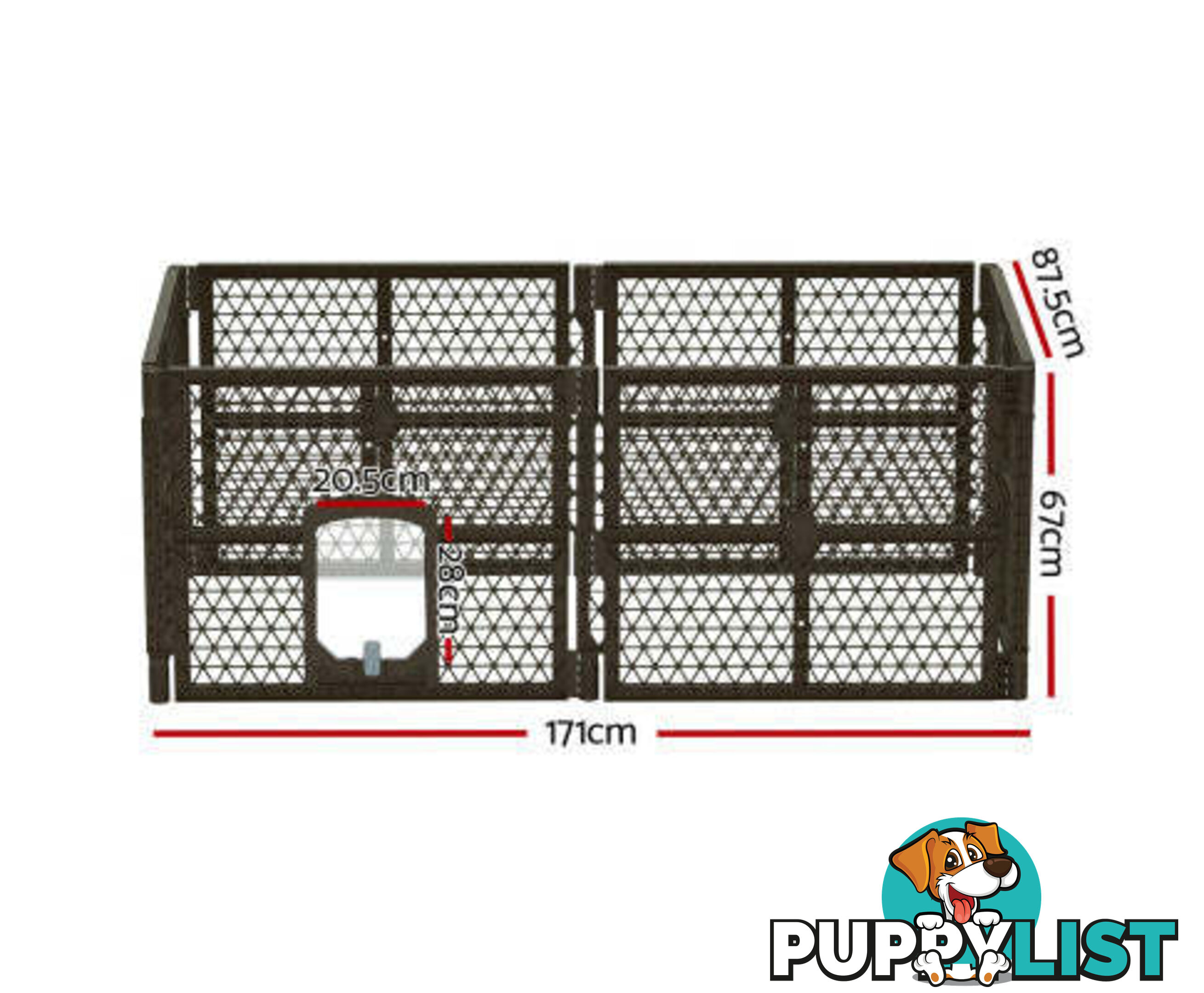 i.Pet Pet Dog Playpen Enclosure Panel Fence Puppy Cage Plastic Play Pen Foldable - PET-DOGPLAYPEN-PL-6-BR